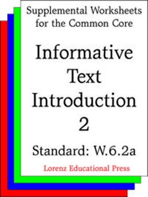 cover image of CCSS W.6.2a Informative Text Introduction 2